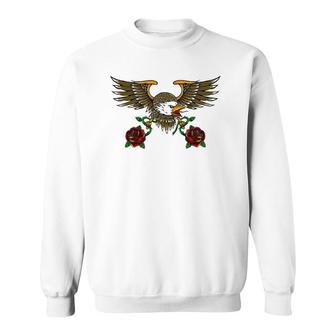Bald Eagle American Traditional Tattoo Style Sweatshirt | Mazezy