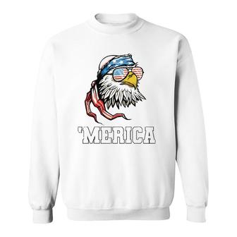 Bald Eagle Usa Flag Merica 4Th Of July Patriotic Sweatshirt | Mazezy