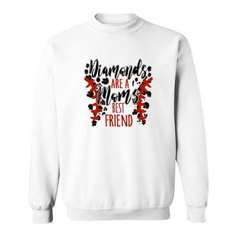Baseball Mom Mothers Day Diamonds Are A Moms Best Friend Sport Mom Sweatshirt - Thegiftio UK