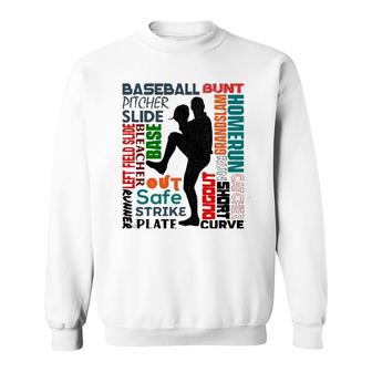 Baseball Tee Batter Pitcher Catcher Baseball Sweatshirt | Mazezy