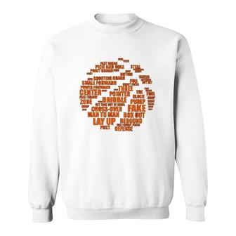 Basketball Terms Motivational Word Cloud Sweatshirt | Mazezy