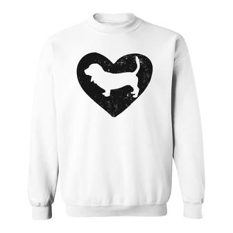 Basset Hound Dog Lover Heart Sweatshirt | Mazezy