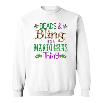 Beads & Bling It's A Mardi Gras New Orleans Tee For Women Sweatshirt | Mazezy