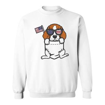 Beagle Feet Pocket Cute American Usa 4Th Of July Fourth Dog Sweatshirt | Mazezy