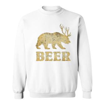 Bear Deer Beer Funny Sweatshirt | Mazezy