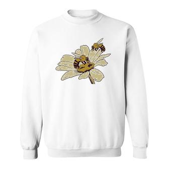 Bees On Flower Beekeeper Gift Sweatshirt | Mazezy