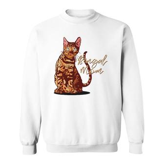 Bengal Cat Mom I Domestic Family Animal Friend Sweatshirt | Mazezy