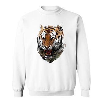 Bengal Tiger Growling For Tiger Lovers Sweatshirt | Mazezy