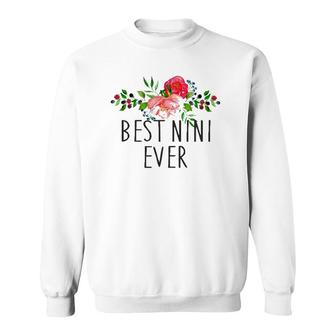 Best Nini Ever Mother's Day Gift Grandma Sweatshirt | Mazezy