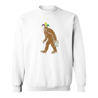 Bigfoot Sasquatsh Jester Hat Beads Sweatshirt | Mazezy