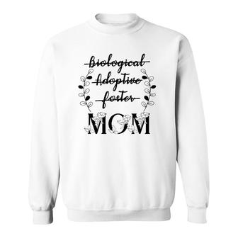 Biological Adoptive Foster Mom Floral Mother's Day Adoption Sweatshirt | Mazezy UK