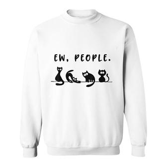 Black Cat Funny Womens People Meowy Cat Lovers Sweatshirt - Thegiftio UK