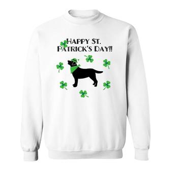 Black Labrador Retriever Outline St Patrick's Day Sweatshirt | Mazezy