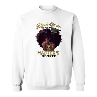 Black Queen Masters Degree Cute Graduation Gifts Sweatshirt - Thegiftio UK