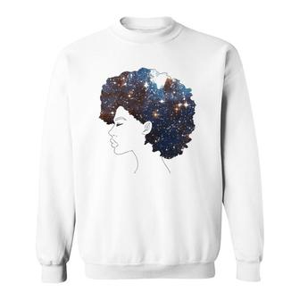 Black Women Space Afro Natural Hair Sweatshirt | Mazezy