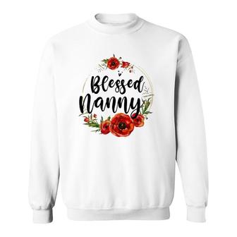 Blessed Nanny Floral Flower Mom Grandma Mother's Day Sweatshirt | Mazezy CA