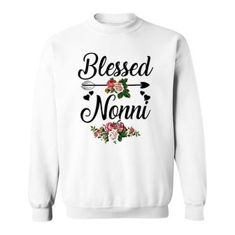 Blessed Nonni Floral Funny Nonni Mother's Day Gift Sweatshirt | Mazezy