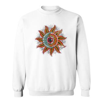 Boho Outer Space Sun Crescent Moon Universe Astronomy Sweatshirt | Mazezy