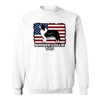 Border Collie Dad Dog American Flag Sweatshirt | Mazezy