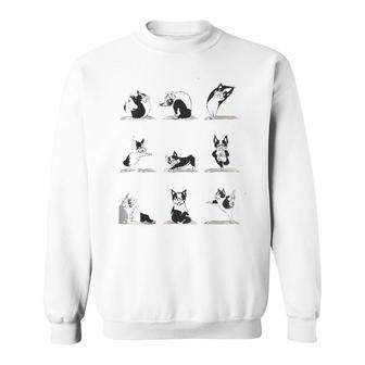 Boston Terriers Yoga Asana Pose Meditation Funny Sweatshirt | Mazezy