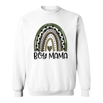 Boy Mom Rainbow Camo Leopard Funny Mom Mothers Day Gift Sweatshirt | Mazezy