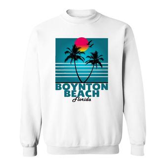 Boynton Beach Florida Fl Summer Palm Trees Sweatshirt | Mazezy