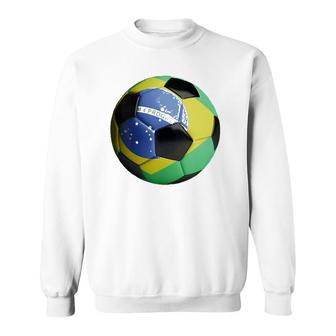 Brazil Flag Football Soccer Ball Sweatshirt | Mazezy