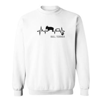 Bull Terrierdog Heartbeat Dog Paw Dog Lovers Gift For Dog Moms And Dads Sweatshirt - Thegiftio UK