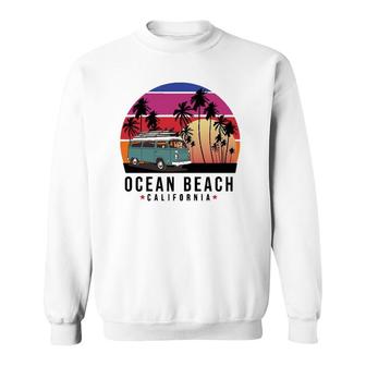 California Ocean Beach Retro Surfer Sweatshirt | Mazezy