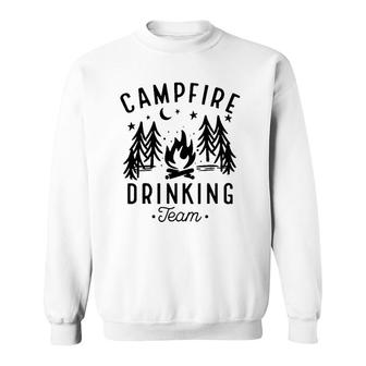 Campfire Drinking Team Happy Camper Funny Camping Gift Sweatshirt | Mazezy