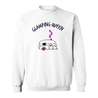 Camping And Glamping Tees Glamping Queen Happy Glamper Tee Sweatshirt | Mazezy