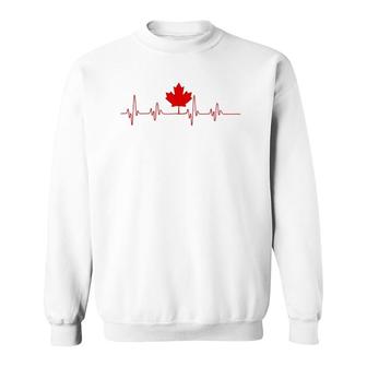 Canada Heartbeat Canadian Pride Maple Leaf Novelty Gift Zip Sweatshirt | Mazezy
