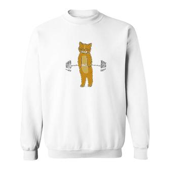 Cat Lifting Weights Sweatshirt | Mazezy