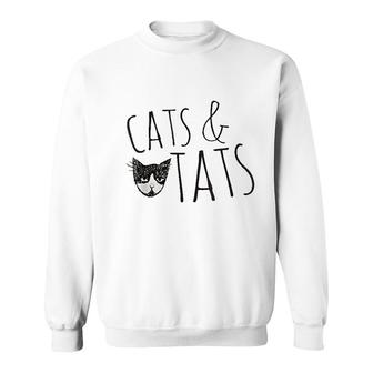 Cats And Cat Tattoo Lover Cats Tats Sweatshirt - Thegiftio UK