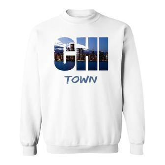 Chi Town Windy City Chicago Skyline Art Gift Southside Home Sweatshirt | Mazezy