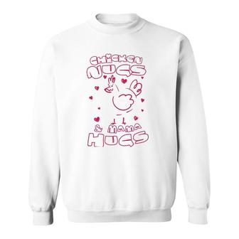 Chicken Nugs And Mama Hugs Funny Chicken Nuggets Graphic Sweatshirt | Mazezy