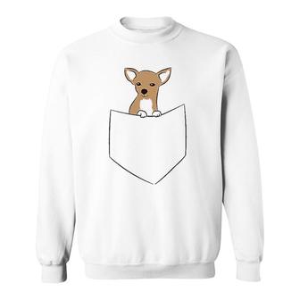 Chihuahua Dog In Pocket Funny Chihuahua In A Pocket Sweatshirt | Mazezy