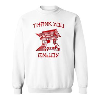 Chinese Take Out Thank You Enjoy Costume Red Sweatshirt - Thegiftio UK