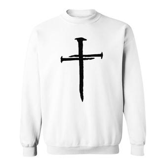 Christian Jesus Nail Cross Sweatshirt | Mazezy