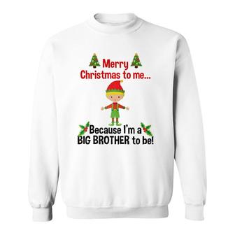 Christmas Big Brother Holiday Pregnancy Announcement Baby Raglan Baseball Tee Sweatshirt | Mazezy