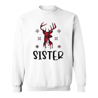 Christmas Family Clothing Deer Sister Raglan Baseball Tee Sweatshirt | Mazezy
