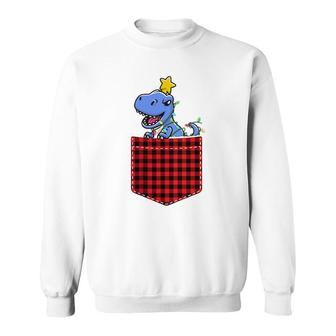 Christmas For Women Kids Pocketrex Dinosar Dino Raglan Baseball Tee Sweatshirt | Mazezy