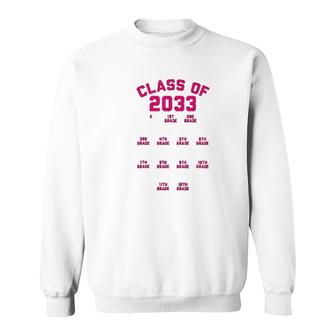 Class Of 2033 Grade Grow With Me Handprint Gift Sweatshirt - Thegiftio UK