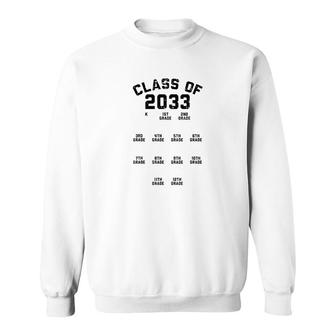 Class Of 2033 Grade Kindergarten Grow With Me Handprint Gift Cute Sweatshirt - Thegiftio UK