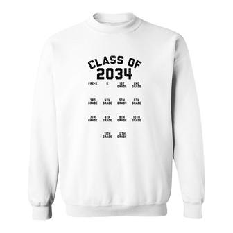 Class Of 2034 Grade Prek Grow With Me Handprint Gift Sweatshirt - Thegiftio UK