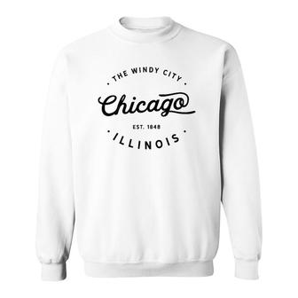 Classic Vintage Retro Chicago Illinois Windy City Souvenir Sweatshirt | Mazezy