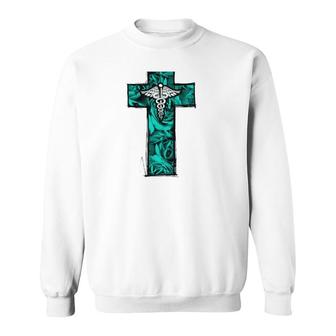 Cna Nurse Rn Medical Cross Christian Jesus Sweatshirt | Mazezy