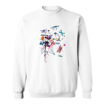 Colorful Dragonflies Sweatshirt | Mazezy