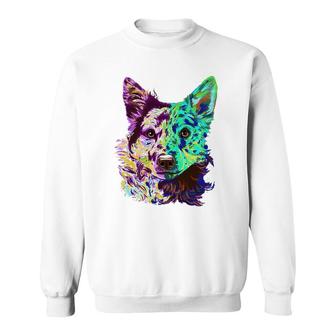 Colourful Splash Dog Mudi Sweatshirt | Mazezy