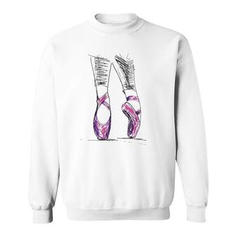 Cool Ballerina Ballet Shoes Toe Dancing Dance Sweatshirt | Mazezy